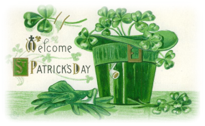 free-vintage-st-patricks-day-clip-art-green-hat-and-gloves-shamrocks